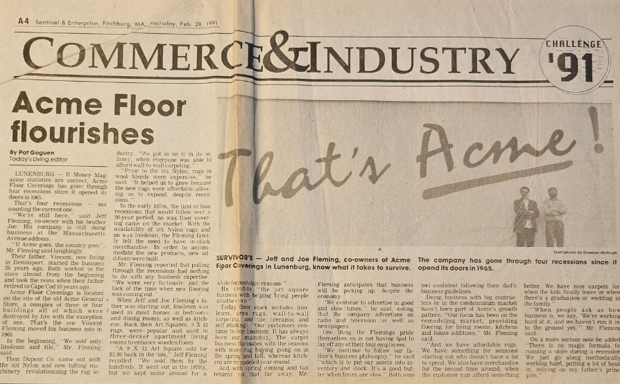 Acme newspaper feature from 1991